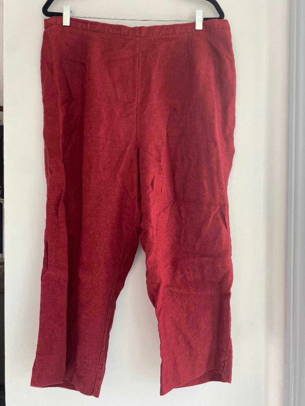 Good Clothes Woman Red Linen Pull-On Pants